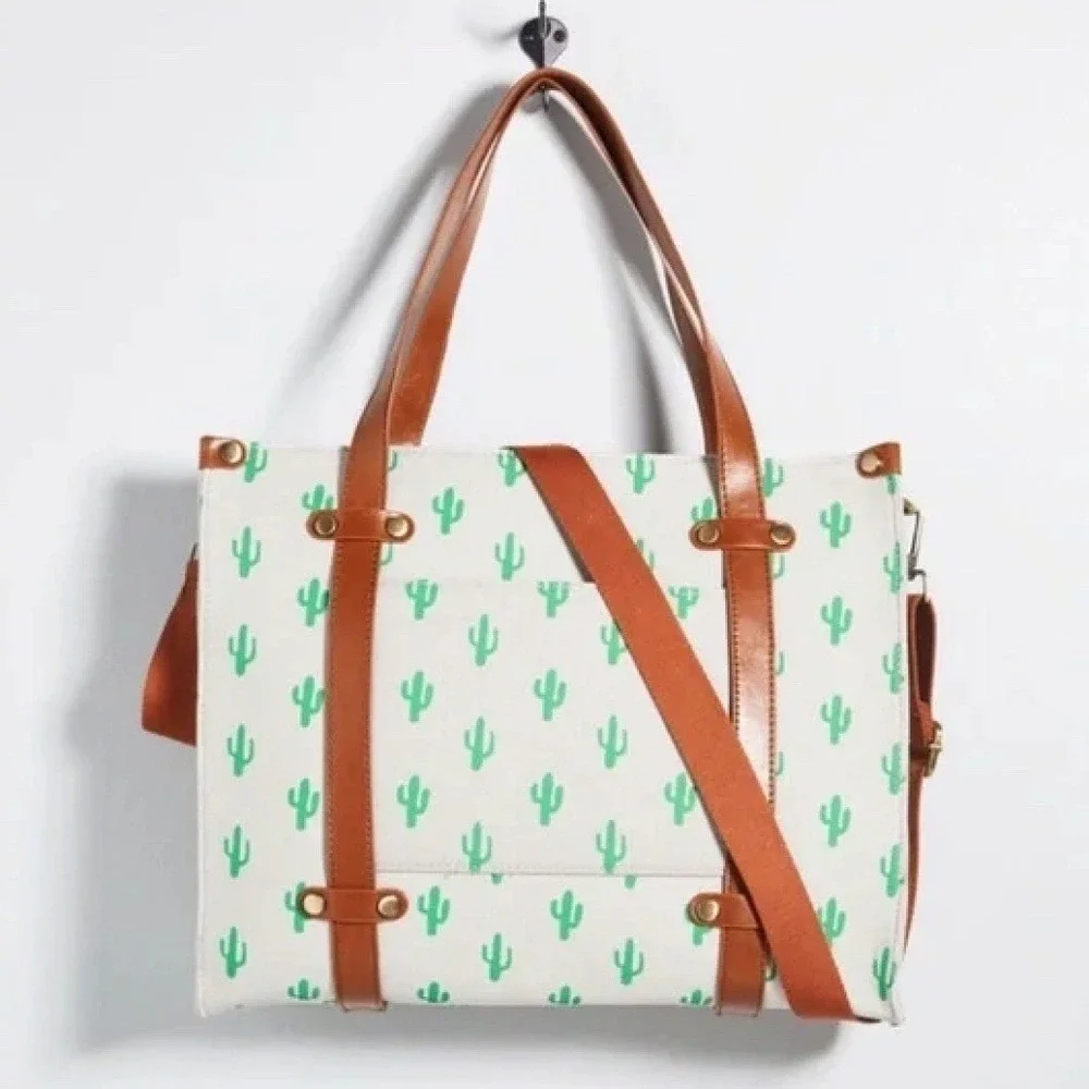 NEW Modcloth Camp Director Tote in Cactus - Carry All Satchel Cross Body Work